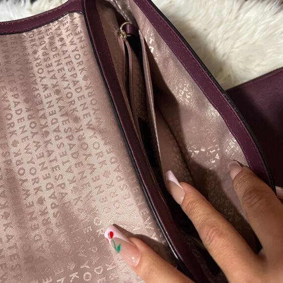 Kate Spade Greer Laurel Way Crossbody Bag Purple/Gold - Picture 7 of 7